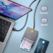 Obrázek AXAGON CRE-SM3TC, USB-C FlatReader čtečka kontaktních karet Smart card (eObčanka), kabel 1.2m