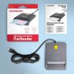 Obrázek AXAGON CRE-SM3TC, USB-C FlatReader čtečka kontaktních karet Smart card (eObčanka), kabel 1.2m