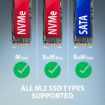Obrázek AXAGON ADM2-AM USB-A 10Gbps - M.2 NVMe & SATA SSD adaptér, kabel USB-A 10cm