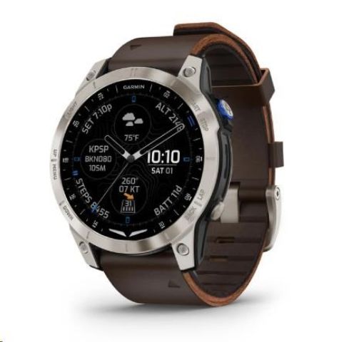 Obrázek Garmin D2 Mach1, Sapphire Titan/ Brown Leather Band