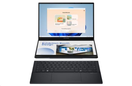 Obrázek ASUS NTB Zenbook Duo (UX8406CA-OLED166X), Ultra 9-285H, 14" 2880 x 1800, 32GB, 1TB SSD, Intel Arc, W11 Pro, Gray