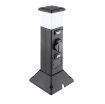 Obrázek Solight zahradní sloupek IP44 s LED osvětlením, plast, 2 zásuvky, hranol, černý