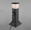 Obrázek Solight zahradní sloupek IP44 s LED osvětlením, plast, 2 zásuvky, hranol, černý