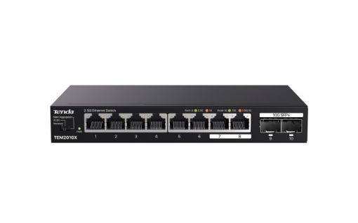 Obrázek Tenda TEM2010X 8x RJ45 2.5G + 2x SFP+ 10G Multi-Gigabit Switch
