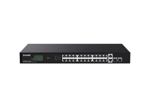Obrázek Tenda TEG1128P-24-250W (24xPoE 802.3af/at 10/100/1000Mbps, Uplink 2xRJ45 + 2xSFP) 230W