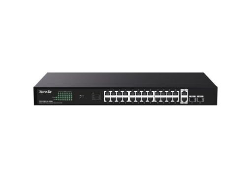 Obrázek Tenda TEG1128P-24-410W (24xPoE 802.3af/at 10/100/1000Mbps, Uplink 2xRJ45 + 2xSFP) 370W