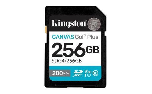 Obrázek Kingston SDXC karta 256GB Canvas Go! Plus, R:200/W:160MB/s, Class 10, UHS-I, U3, V30