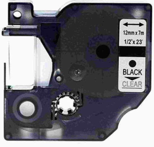 Obrázek Xerox kompatibilní páska s DYMO, 45010 S0720500,12mm x 7m, černý tisk / průhledný podklad, D1 - ALLPRINT