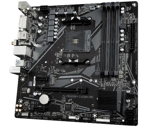 Obrázek GIGABYTE MB Sc AM4 A520M DS3H AC, AMD A520, 4xDDR4, 1xDP, 1xHDMI, 1xDVI-D, WiFi, mATX