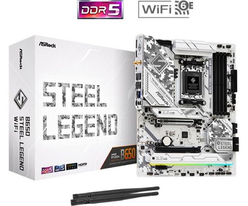 Obrázek ASRock MB Sc AM5 B650 Steel Legend WiFi , AMD B650, 4xDDR5, 1xDP, 1xHDMI, WIFI