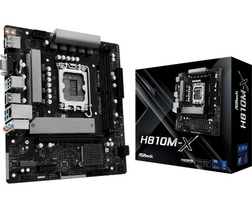 Obrázek ASRock MB Sc LGA1851 H810M-X, Intel H810, 2xDDR5, 1xDP, 1xHDMI, 1xVGA, mATX