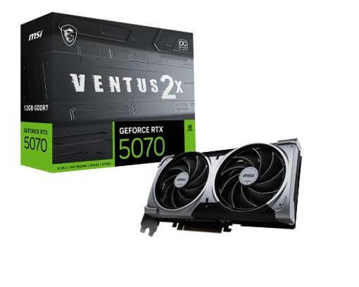Obrázek MSI VGA NVIDIA GeForce RTX 5070 12G VENTUS 2X OC, RTX 5070, 12GB GDDR7, 3xDP, 1xHDMI