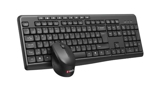 Obrázek C-TECH klávesnice s myší WLKMC-04, Bezdrátový set 2.4GHz, CZ, Černá