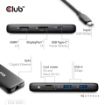 Obrázek Club3D Dokovací stanice 8v1, USB-C 3.2, 1xHDMI, 1xDP, 2xUSB, 1xmicroSD/SD, 1xUSB-C PD100W, 1xRJ45, černá