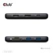Obrázek Club3D Dokovací stanice 8v1, USB-C 3.2, 1xHDMI, 1xDP, 2xUSB, 1xmicroSD/SD, 1xUSB-C PD100W, 1xRJ45, černá