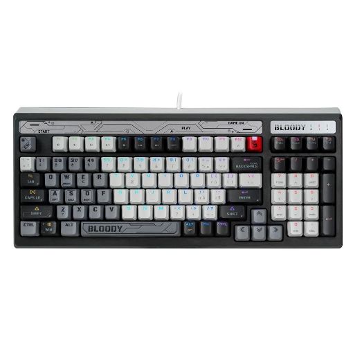 Obrázek A4tech Bloody B950 podsvícená mechanická herní klávesnice RGB, Brown Switch, USB, CZ,  šedá