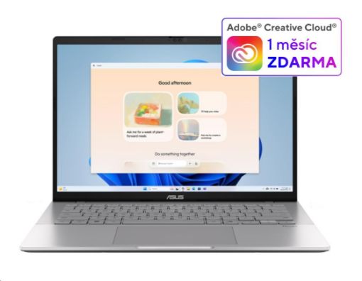 Obrázek ASUS NTB Vivobook S14 (M3407HA-LY014W), Ryzen 7 260, 14" 1920 x 1200, 16GB, 1TB SSD, AMD Radeon, W11 Home, Cool Silver