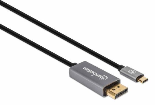 Obrázek Manhattan kabel USB-C na DisplayPort 1.4, USB-C Male na DisplayPort Male, 3m, černá