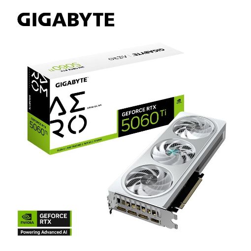 Obrázek GIGABYTE VGA NVIDIA GeForce RTX 5060 Ti AERO OC 8G, 8G GDDR7, 3xDP, 1xHDMI