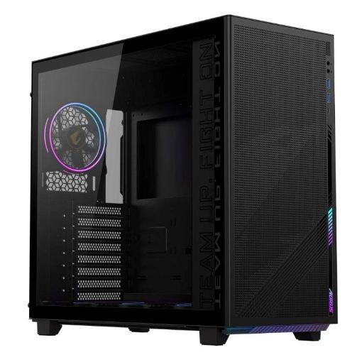 Obrázek GIGABYTE case GB-AC400G ST, Mid Tower, 1x USB-C, 2x USB3.0, Průhledná bočnice, 4x ARGB 120mm Fan, černá