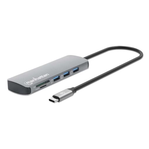Obrázek MANHATTAN Dokovací stanice USB-C 9v1, HDMI, USB-C 3.0, USB-C PD 100W, 3xUSB-A 3.0, SD/microSD, RJ45