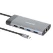 Obrázek MANHATTAN Dokovací stanice USB-C 10v1, 2xHDMI, USB-C 3.1, USB-C PD 100W, 2xUSB-A 3.1, 3xUSB-A 3.0, RJ45