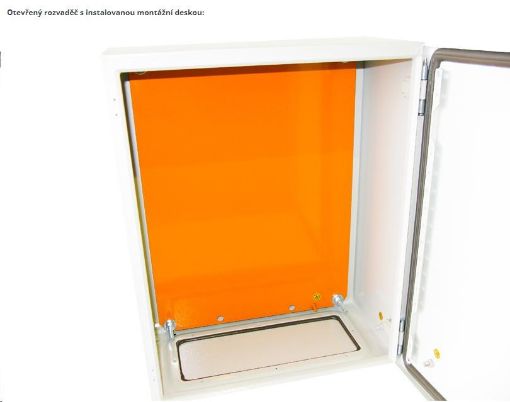 Obrázek XtendLan 19" univerzální rozvaděč s montážní deskou, krytí IP66, šířka 380mm, hloubka 210mm, výška 600mm, šedý