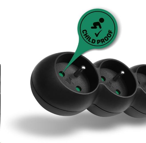 Obrázek CONNECT IT prodlužovací kabel 230 V, 4 zásuvky, 3 m, bez vypínače (černý)