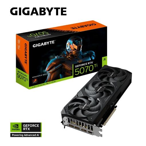 Obrázek GIGABYTE VGA NVIDIA GeForce RTX 5070 Ti WINDFORCE 16G, 16G GDDR7, 3xDP, 1xHDMI
