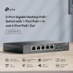 Obrázek TP-Link switch TL-SG1005P-PD (5xGbE,4xPoE+,1xPoE-in,PoE++,90W, fanless)