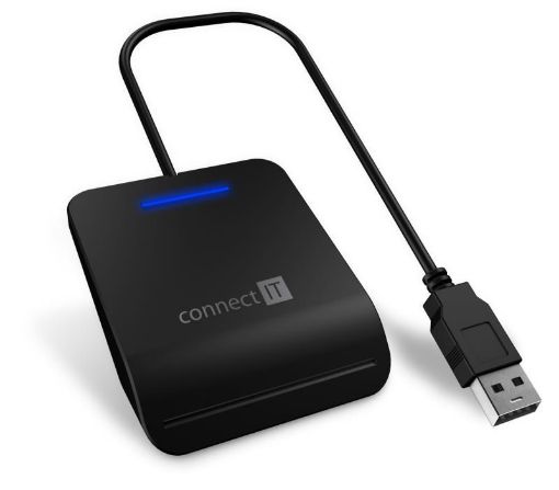 Obrázek CONNECT IT USB čtečka eObčanek a čipových karet, černá