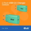 Obrázek Club3D Nabíječka, USB-C, Power Delivery 15V/2A, 2-pack, zelená