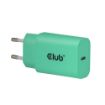 Obrázek Club3D Nabíječka, USB-C, Power Delivery 15V/2A, 2-pack, zelená