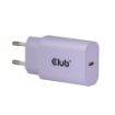 Obrázek Club3D Nabíječka, USB-C, Power Delivery 15V/2A, 2-pack, fialová