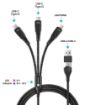 Obrázek CONNECT IT Nabíjecí kabel Wirez 6v1, USB-C/USB, Lightning + 2x USB-C, 1.25m, černá