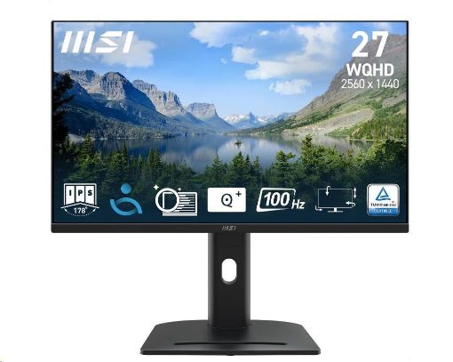 Obrázek MSI LCD PRO MP275QPG, 27" 2560x1440, IPS, 100Hz, 4ms, VESA 100x100mm, N/A, Black