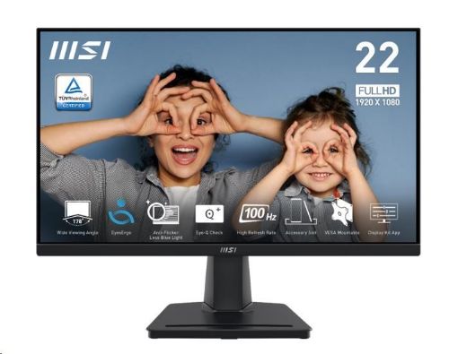 Obrázek MSI LCD PRO MP225, 21.45", 1920 x 1080, IPS, 100Hz, 300nits, VESA 100x100, Black