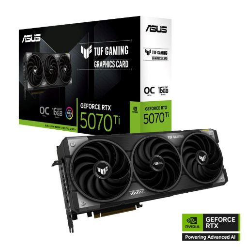 Obrázek ASUS VGA NVIDIA GeForce RTX 5070 Ti TUF GAMING 16GB OC, 16GB GDDR7, 3xDP, 2xHDMI