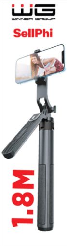 Obrázek WG - Selfie tyč WG 7, Selfie tyč + tripod + teleskopický GoPro stojan, bluetooth, černá
