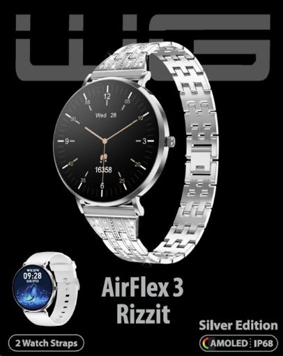 Obrázek WG - Chytré hodinky WG AirFlex3 Rizz It, dámské, 2x řemínek, stříbrná