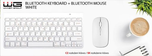 Obrázek WG - Bluetooth klávesnice s myší, bílá