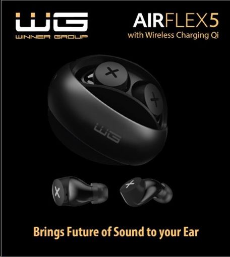 Obrázek WG - Bluetooth sluchátka WG AirFlex 5, ENC, podpora Qi, černá