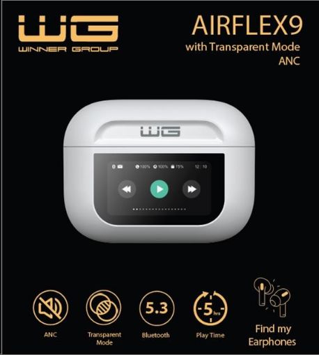 Obrázek WG - Bluetooth sluchátka WG AirFlex 9 s displejem, Avatar, ANC,  bílá