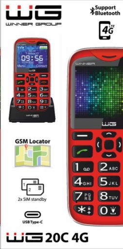 Obrázek WG - Mobilní telefon WG20C, 4G, tlačítkový, červená