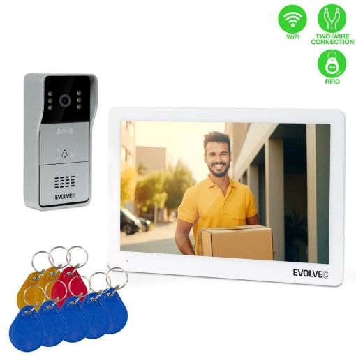 Obrázek EVOLVEO DoorPhone 10-2W - 2 drátový videotelefon s aplikací 32GB pamětí