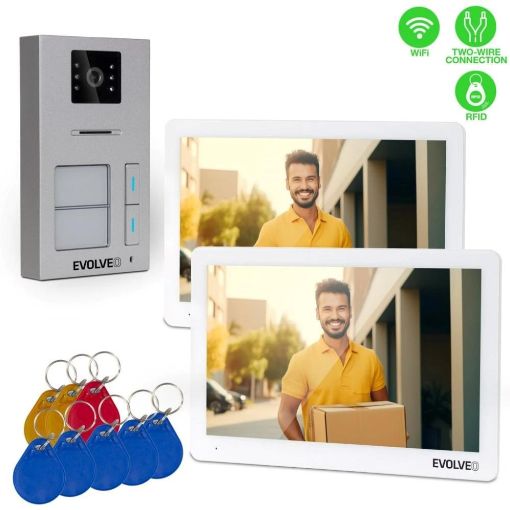 Obrázek EVOLVEO DoorPhone 20-2W - 2 drátový videotelefon s aplikací pro dvě domácnosti a 32GB pamětí
