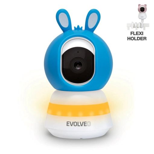 Obrázek EVOLVEO Baby Monitor LUX, Chytrá 360° videochůvička s nočním viděním, detekcí pláče a pohybu, modrá