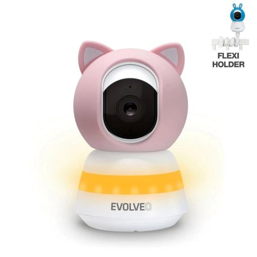 Obrázek EVOLVEO Baby Monitor LUX, Chytrá 360° videochůvička s nočním viděním, detekcí pláče a pohybu, růžová