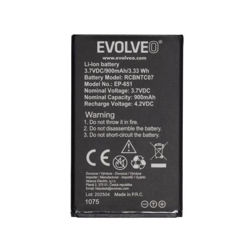 Obrázek EVOLVEO originální baterie 900 mAh pro EasyPhone XG (EP-650)