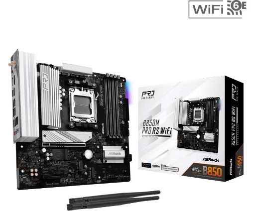 Obrázek ASRock MB Sc AM5 B850M PRO RS WIFI, AMD B850, 4xDDR5, 1xDP, 1xHDMI, WiFi, mATX